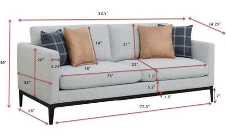 Apperson Light Grey Stationary Sofa - Ornate Home