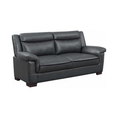 Arabella Grey Faux Leather Living Room Set / 3pc - Ornate Home