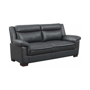 Arabella Grey Faux Leather Living Room Set / 3pc - Ornate Home