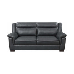 Arabella Grey Faux Leather Living Room Set / 3pc - Ornate Home