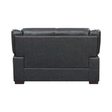 Arabella Grey Faux Leather Living Room Set / 3pc - Ornate Home