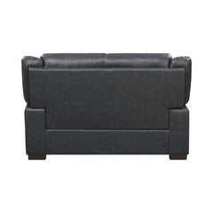Arabella Grey Faux Leather Living Room Set / 3pc - Ornate Home