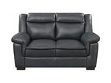 Arabella Grey Faux Leather Loveseat - Ornate Home