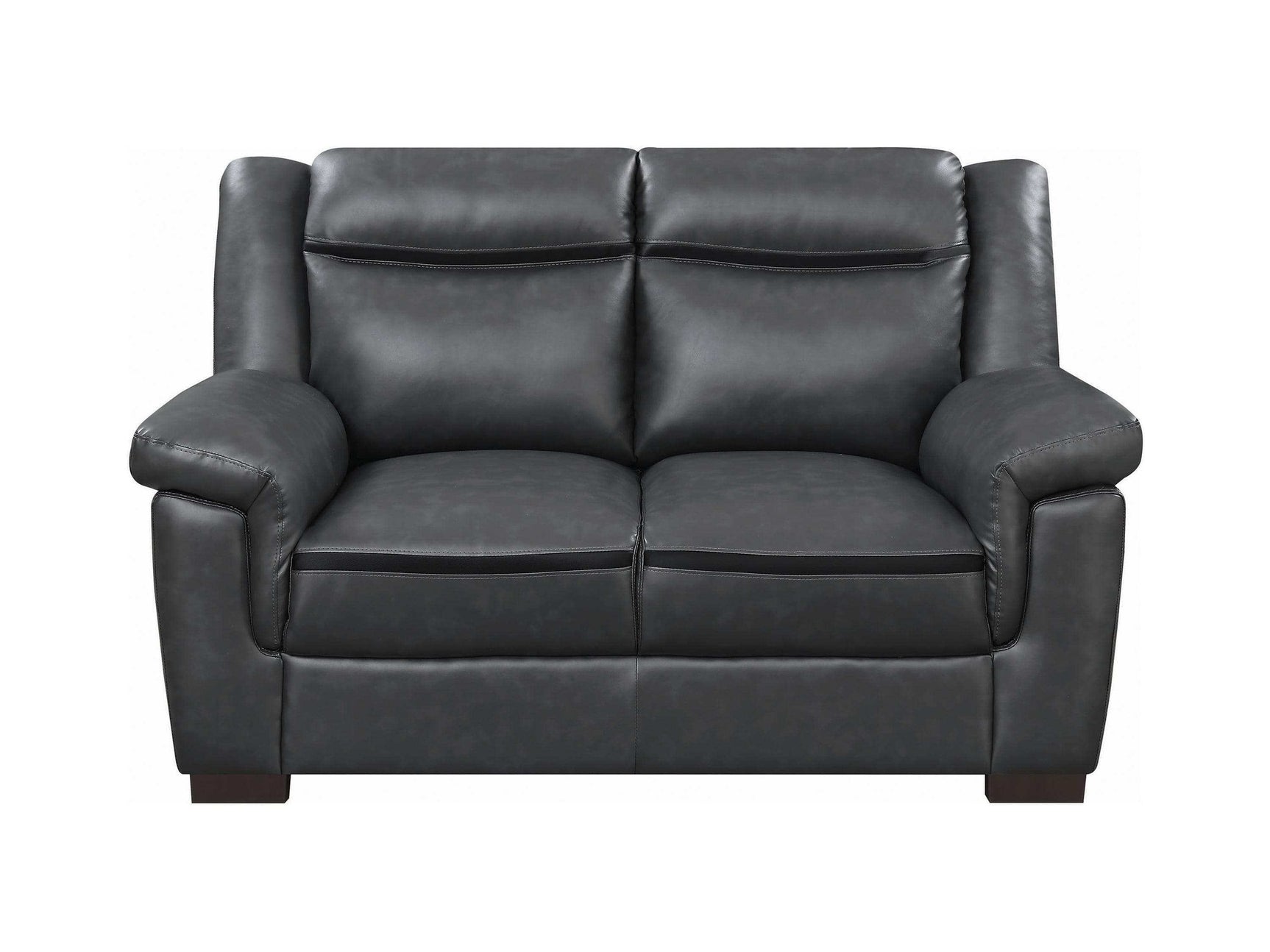 Arabella Grey Faux Leather Loveseat - Ornate Home