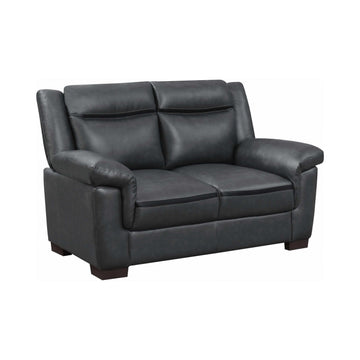 Arabella Grey Faux Leather Loveseat - Ornate Home