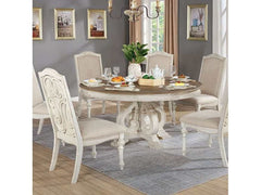 Arcadia Antique White/Ivory Round Table - Ornate Home