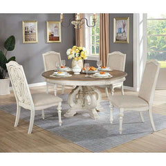 Arcadia Antique White/Ivory Round Table - Ornate Home