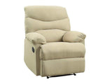 Arcadia Beige Microfiber Motion Recliner - Ornate Home