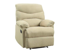 Arcadia Beige Microfiber Motion Recliner - Ornate Home