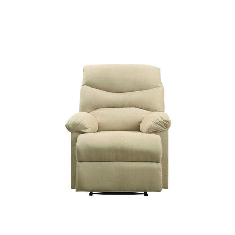 Arcadia Beige Microfiber Recliner (Motion) - Ornate Home