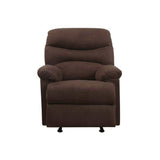 Arcadia Chocolate Microfiber Glider Motion Recliner - Ornate Home