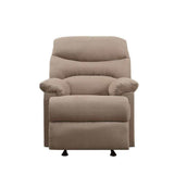 Arcadia Light Brown Microfiber Motion Glider Recliner - Ornate Home