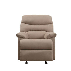 Arcadia Light Brown Microfiber Motion Glider Recliner - Ornate Home