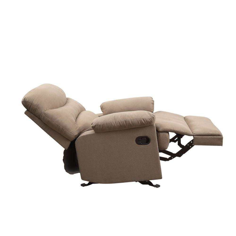 Arcadia Light Brown Microfiber Motion Recliner - Ornate Home