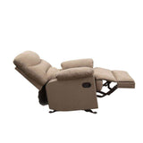 Arcadia Light Brown Microfiber Recliner (Motion) - Ornate Home