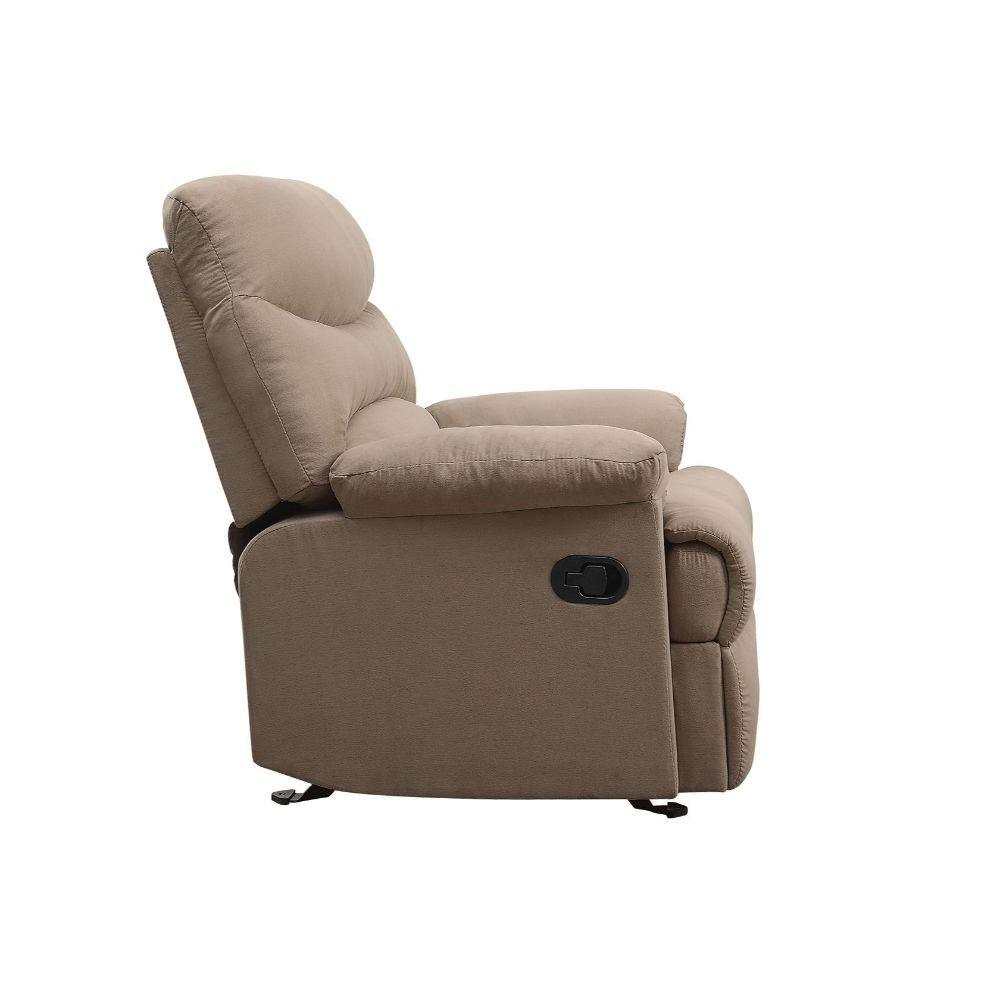 Arcadia Light Brown Microfiber Recliner (Motion) - Ornate Home