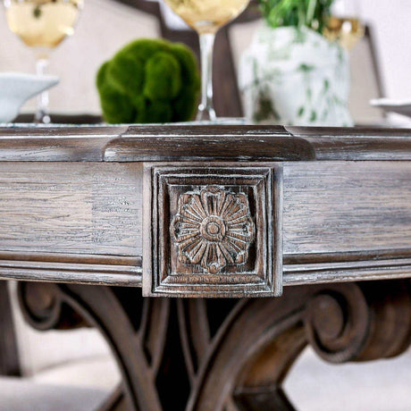 Arcadia Rustic Brown Dining Table w/ 18" Leaf - Ornate Home