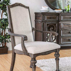 Arcadia Rustic Brown & Ivory Armchair (Set of 2) - Ornate Home