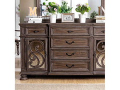 Arcadia Rustic Natural Tone Server - Ornate Home