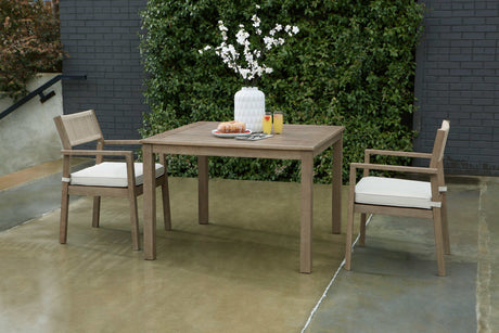 Aria Plains Brown Outdoor Dining Set / 5pc - Ornate Home