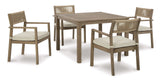 Aria Plains Brown Outdoor Dining Set / 5pc - Ornate Home