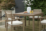 Aria Plains Brown Outdoor Dining Set / 5pc - Ornate Home