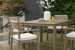 Aria Plains Brown Outdoor Dining Set / 5pc - Ornate Home