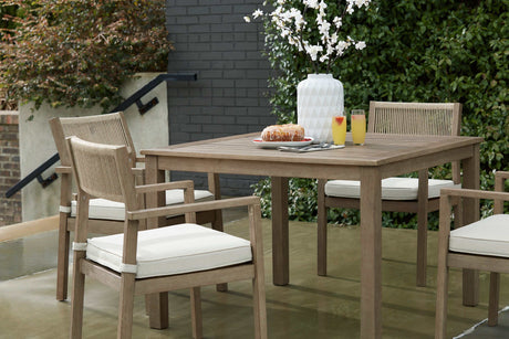 Aria Plains Brown Outdoor Dining Set / 5pc - Ornate Home