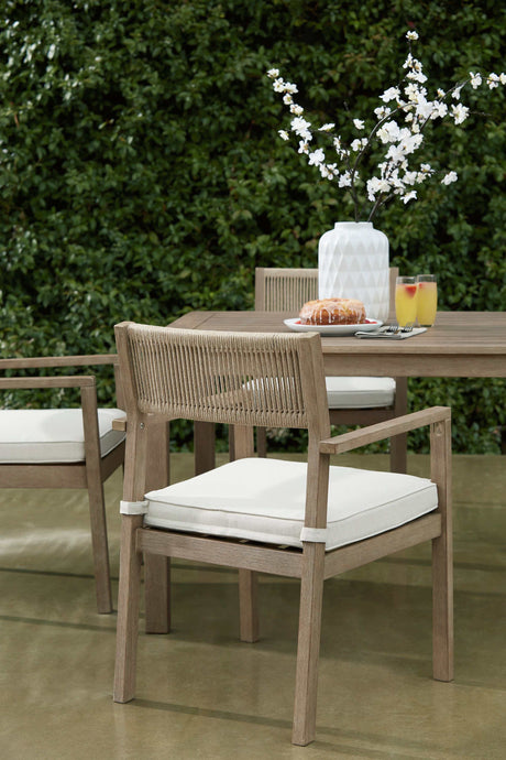 Aria Plains Brown Outdoor Dining Set / 5pc - Ornate Home