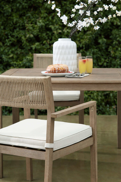 Aria Plains Brown Outdoor Dining Set / 5pc - Ornate Home