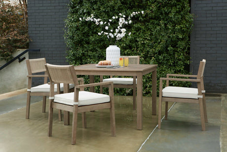 Aria Plains Brown Outdoor Dining Table - Ornate Home
