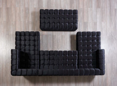Ariana Black Velvet Double Chaise Sectional - Ornate Home