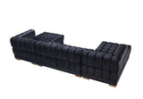 Ariana Black Velvet Double Chaise Sectional - Ornate Home