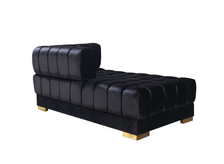 Ariana Black Velvet Double Chaise Sectional - Ornate Home