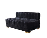 Ariana Black Velvet Double Chaise Sectional - Ornate Home
