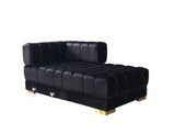 Ariana Black Velvet Double Chaise Sectional - Ornate Home