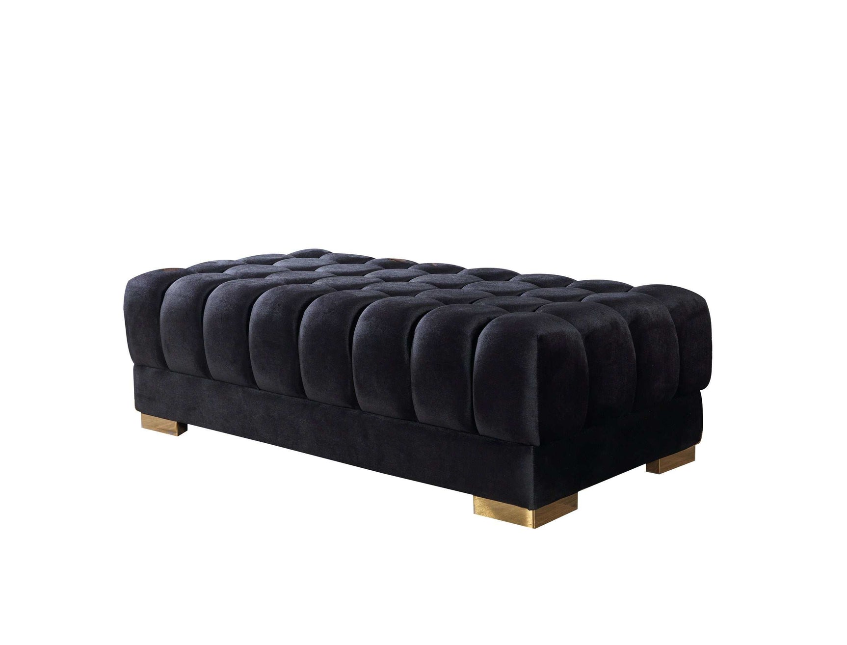 Ariana Black Velvet Double Chaise Sectional - Ornate Home
