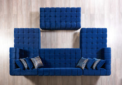 Ariana Blue Velvet Double Chaise Sectional - Ornate Home