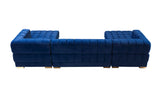 Ariana Blue Velvet Double Chaise Sectional - Ornate Home