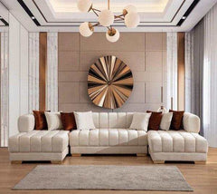 Ariana Ivory Velvet Double Chaise Sectional Sofa - Ornate Home