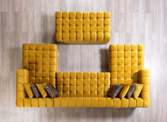 Ariana Mustard Velvet Double Chaise Sectional - Ornate Home