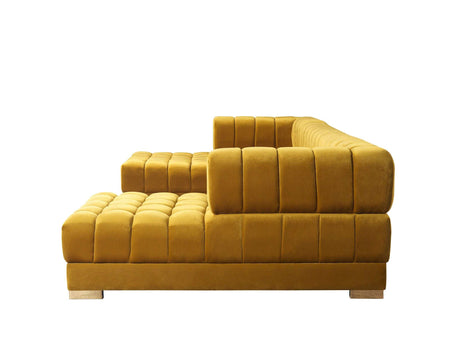 Ariana Mustard Velvet Double Chaise Sectional - Ornate Home