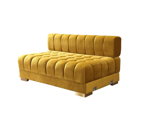 Ariana Mustard Velvet Double Chaise Sectional - Ornate Home
