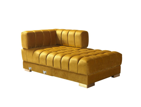 Ariana Mustard Velvet Double Chaise Sectional - Ornate Home