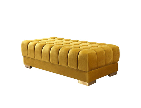 Ariana Mustard Velvet Double Chaise Sectional - Ornate Home