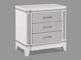 Ariane White/Silver Nightstand - Ornate Home