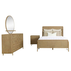 Arini Sand Wash / Natural Cane Eastern King Bed 4 Pc Set - Ornate Home