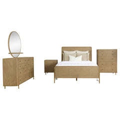 Arini Sand Wash / Natural Cane Queen Bed 5 Pc Set - Ornate Home