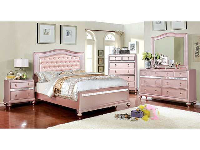 Ariston Rose Gold Queen Bed - Ornate Home