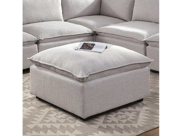Arlene Light Gray Ottoman - Ornate Home